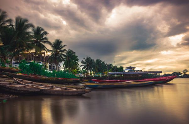 Bonassama, the banks of the Wouri river.